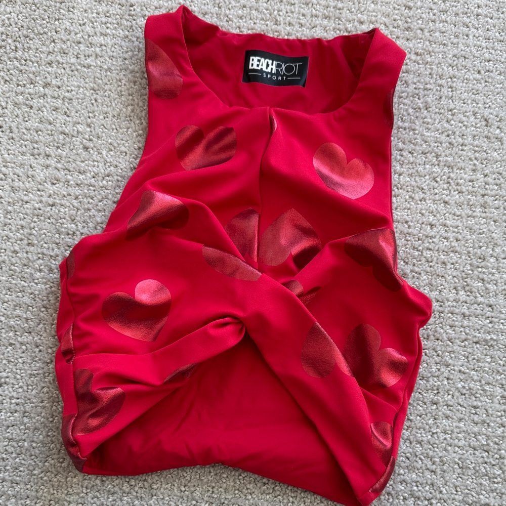 Beach Riot Women's Red Heart Top